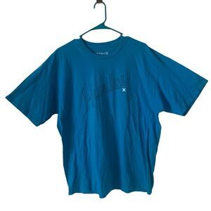 Pre Owned Mens Hurley Tee T Shirt Sz XL Logo Blue Classic Style Fashion Comfort